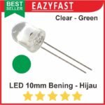 Lampu LED Besar 10mm 10 mm Clear Green Transparan Bening Nyala Hijau