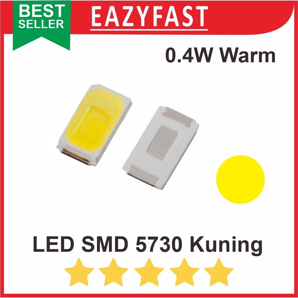 ginee_20251003093432776_9090001889.jpeg SMD Chip LED 5730 Kuning / Warm White 3000-3500K 0.5W 3.2-3.4V - Image 1
