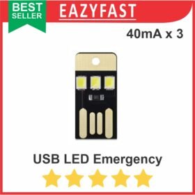 Lampu USB LED Mini Simple Compact Emergency Lamp Keychain 3 Titik