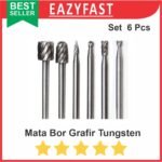 Drill Burr Bur Bit Mata Bor Mini Tuner Grafir Router Tungsten Set 6
