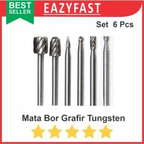 Drill Burr Bur Bit Mata Bor Mini Tuner Grafir Router Tungsten Set 6