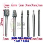 Drill Burr Bur Bit Mata Bor Mini Tuner Grafir Router Tungsten Set 6 - Image 3
