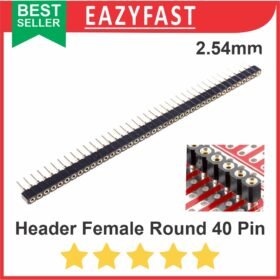 Pin Header Female Betina Row PCB 1x40 2.54mm Bulat Round Swiss