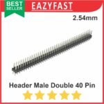 Pin Header Male Jantan Double Row PCB Tulang Ikan 2x40 Pin 2.54 Lurus