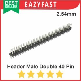 Pin Header Male Jantan Double Row PCB Tulang Ikan 2x40 Pin 2.54 Lurus