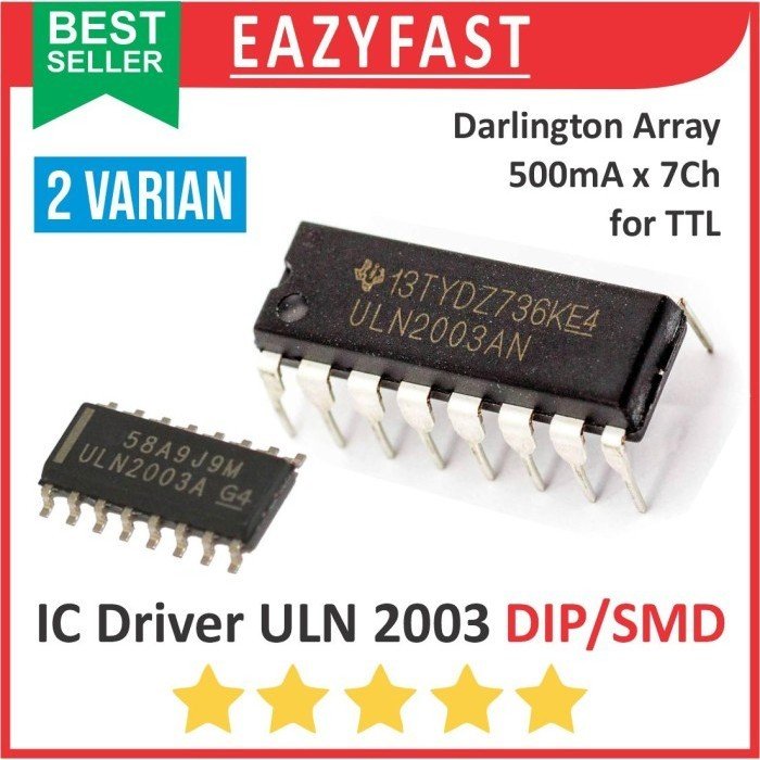 ginee_20251003164117402_7920623269.jpeg IC Driver ULN2003 ULN2003A DIP SMD 7Ch 7 Ch Channel Darlington Array Transistor ULN 2003 A 2003A Stepper - Image 1