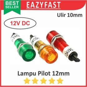 Lampu Pilot Lamp 12V DC 12 Volt Box Panel Case Casing LED Indikator 12 10 mm 12mm 10mm M10 Sedang