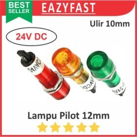 Lampu Pilot Lamp 24V DC 24 Volt Box Panel Case Casing LED Indikator 12 10 mm 12mm 10mm M10 Sedang