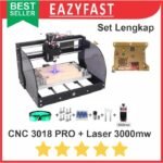 Mesin CNC Router + Laser 3W Combo 2 in 1 3018 Pro 3 Axis Engraver Ukir