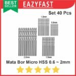 Mata Bor Drill Bit Micro Mini HSS Set 40pcs 0.6mm 1mm 1.5mm 2mm