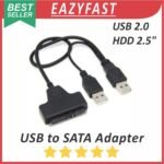 Converter USB to SATA Adapter Reader HDD SSD Laptop 2.5 Inch 2 Port Power