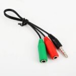 Kabel Splitter Audio 1 Male TRRS to 2 Feale TRRS 3.5mm Mic Microphone Speaker Headset Pisah 3 4 Pin Ring - Image 2