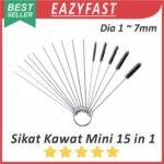 Sikat Kawat Besi Mini Jarum Kawat Ulir Kecil Set 15 Pcs in 1 Cleaning Needle Tip Brush Tools