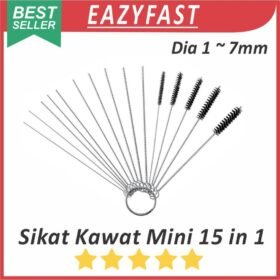 Sikat Kawat Besi Mini Jarum Kawat Ulir Kecil Set 15 Pcs in 1 Cleaning Needle Tip Brush Tools
