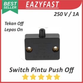 Saklar Lampu Pintu HITAM Lemari Laci Sliding Kulkas Switch NC Tekan Push Off Lepas On