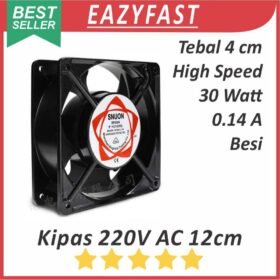 Kipas Fan 12cm 220 V Volt AC 30 W Watt Listrik PLN 12x12 220V High Speed Cooler Cooling Exhaust Sunon Snuon