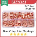 Skun Crimp Joint Slave Set 250 Pcs 1.5 - 6mm Selongsong Sambungan Kabel Tembaga Terminal Butt Wire GT