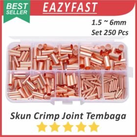 Skun Crimp Joint Slave Set 250 Pcs 1.5 - 6mm Selongsong Sambungan Kabel Tembaga Terminal Butt Wire GT