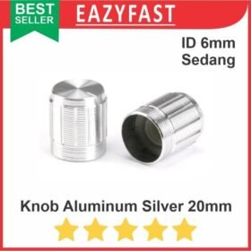Knob Potensio Aluminium Silver Tutup Potensiometer Volume Putar Adjust