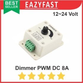Dimmer DC 12v - 24v Volt 8A PWM Controller Lampu Led Strip Speed Motor