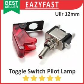 Saklar Toggle Switch Pilot Lamp Safety Pesawat Helikopter Universal 12mm Besar 1021 On Off 2 Posisi