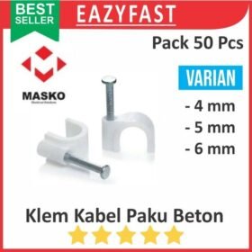 Klem Kabel Paku Dinding Tembok Beton 4mm 5mm 6mm no 4 5 6 mm Masko Supra Cable Clamp Pack 50 pcs