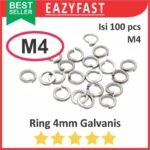 Ring Per Spring Washer Mur Baut M4 4mm M 4 mm Galvanis Putih JP Screw Lock Pack isi 100 Pcs Skrup WP