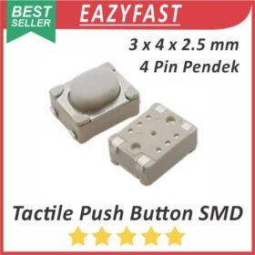 Tactile Push Button Switch Key SMD 3x4x2.5mm 4P 4 Pin Kaki Pendek 3 x 4 x 2.5 mm Saklar Tombol Tact Micro