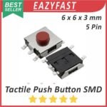 Tactile Push Button Switch Key SMD 6x6x3mm 4P 5P 4 5 Pin Kaki 6 x 6 x 3 3.1 mm Saklar Tombol Tact Micro