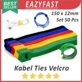 Tali Ikat Kabel Ties Velcro Strap Set 50 Pcs Cable Management Organizer Tis Perapi Velkro Reusable