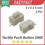Tactile Push Button Switch Key SMD 3x6x5mm 2P 2 Pin Kaki 3 x 6 x 5 mm Saklar Tombol Tact Micro
