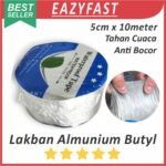 Lakban Tape Almunium Butyl 10m Lem Tambal Seal Anti Air Bocor Cuaca Waterproof Isolasi Alumunium Foil
