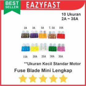 Fuse Blade Mini Kecil Set Lengkap Skring Sekring Tancap Motor ATM ATC