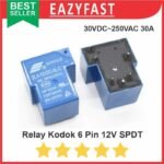 Relay T Kodok 6P 12V 30A SPDT 6 Pin 12 Volt DC High Load SLA SLC OMR