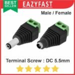 Konektor Jack DC 5.5mm Male Female Terminal Screw Connector Baut Skrup