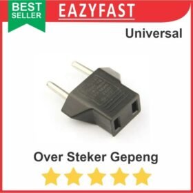 Over Steker Adaptor Sambungan Konverter Colokan Gepeng Ke Bulat