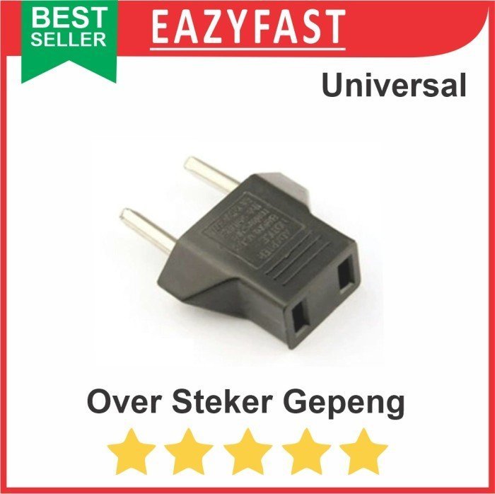 ginee_20241205103928543_6098619812.jpeg Over Steker Adaptor Sambungan Konverter Colokan Gepeng Ke Bulat - Image 1