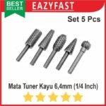 Mata Tuner Grafir Kayu Gerinda Bor Rotary Rasp Set 5 in 1 as 6mm