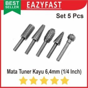Mata Tuner Grafir Kayu Gerinda Bor Rotary Rasp Set 5 in 1 as 6mm
