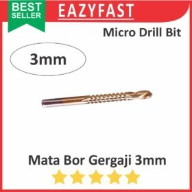 Mata Bor Gergaji Drill Bit 3mm HSS Titanium Coated