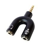 Audio Splitter U Shape 3.5mm Pembagi HP Laptop Headset Speaker Mic - Image 2