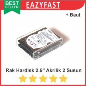 Rak HDD Stand Hardisk Bay 2.5 Akrilik 2 Susun Tray Dock Stack Shelves