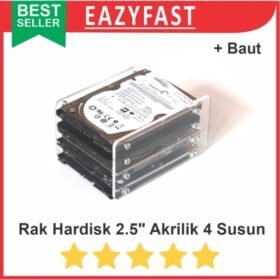 Rak HDD Stand Hardisk Bay 2.5 Akrilik 4 Susun Tray Dock Stack Shelves