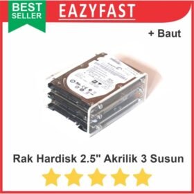 Rak HDD Stand Hardisk Bay 2.5 Akrilik 3 Susun Tray Dock Stack Shelves