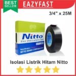 Isolasi Kabel Listrik Hitam Solatip Lakban Nitto PVC Tape 3/4" x 25m