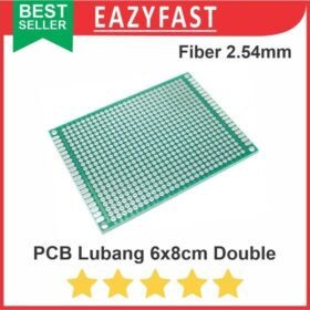 PCB Lubang IC 6x8 6x8cm Double Layer Bolong Titik Matrix Fiber FR4