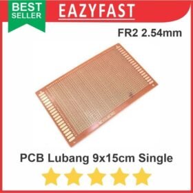 PCB Lubang IC 9x15 9x15cm Single Layer Bolong Titik Matrix FR2 Coklat