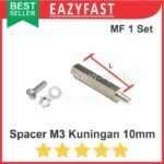 Spacer 10mm 1cm m3 Kaki Dudukan PCB Kuningan Metal Besi 1 set hex