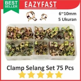 Klem Capit Jepit Selang Set 75 Pcs Clamp Hose Pipa Air Gas Spring Pegas Radiator Bensin Otomotif