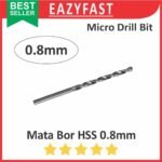 Mata Bor Micro Drill Bits HSS 0.8mm 0.8 mm Straight Shank